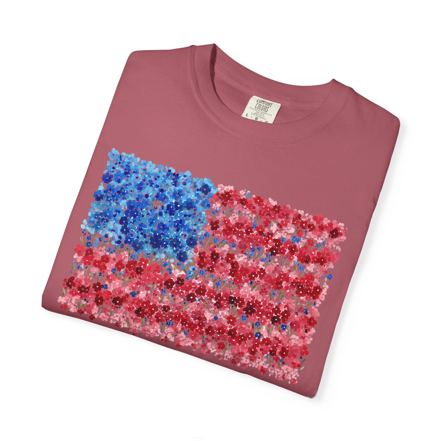 July 4th 250th celebration shirt with floral flag for independence day.