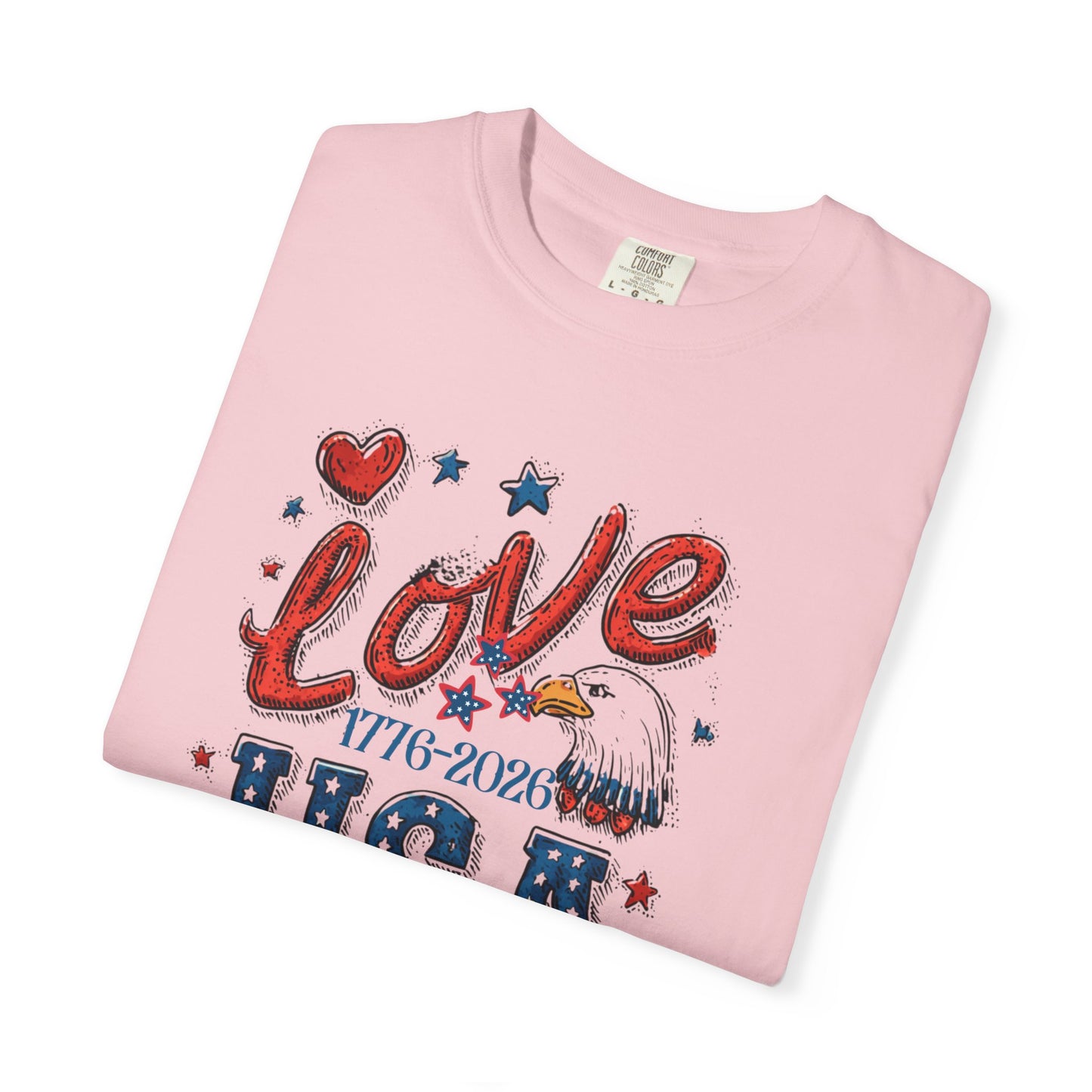 July 4 250th celebration shirt eagle I love USA shirt for independence day.