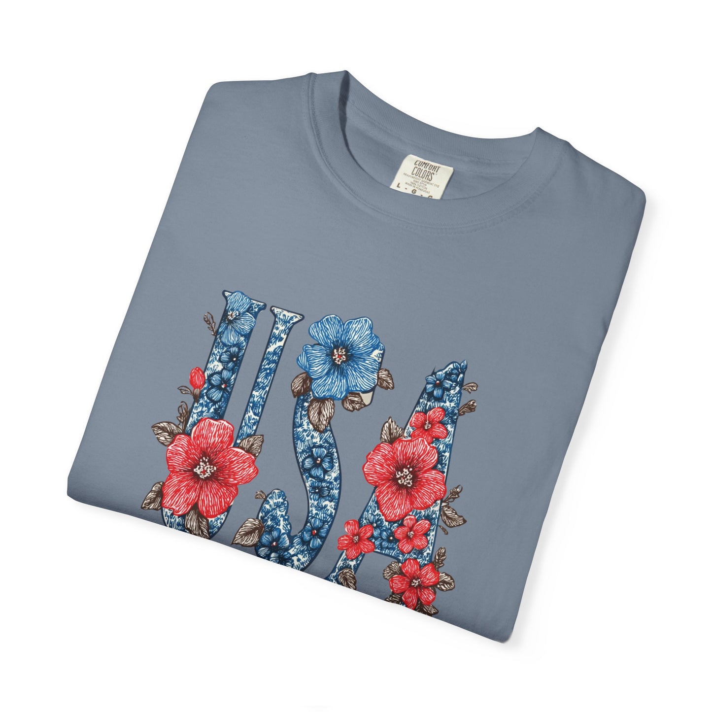 July 4th 250th celebration shirt with flowers for independence day.