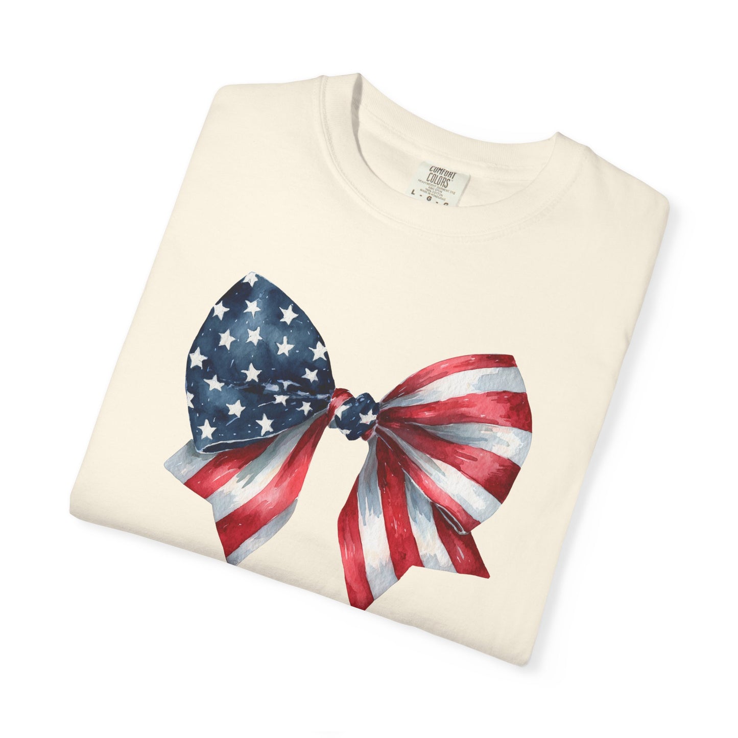 July 4 250th celebration shirt with flag coquette bow for independence day