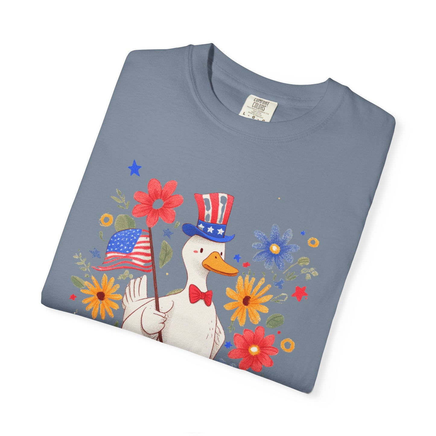 July 4th 250th celebration shirt silly goose shirt with flag for independence day.