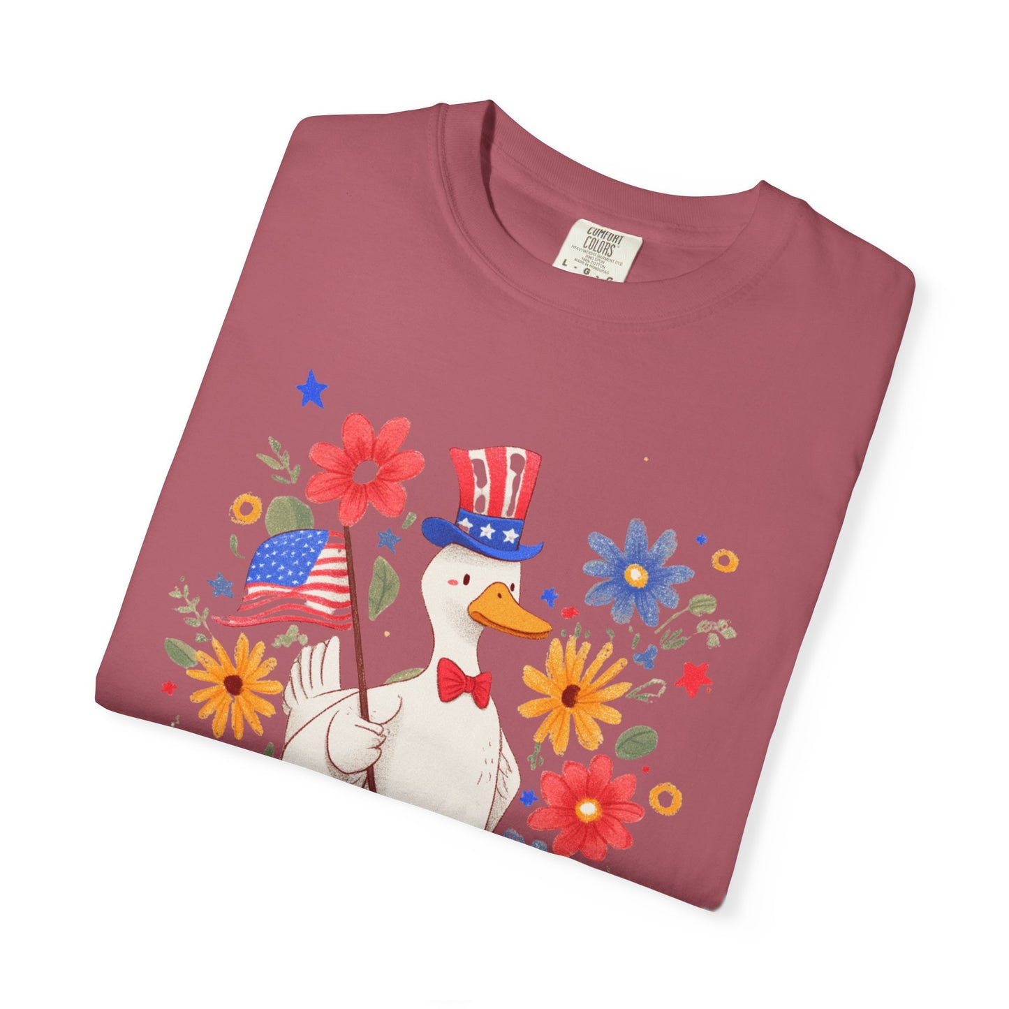 July 4th 250th celebration shirt silly goose shirt with flag for independence day.