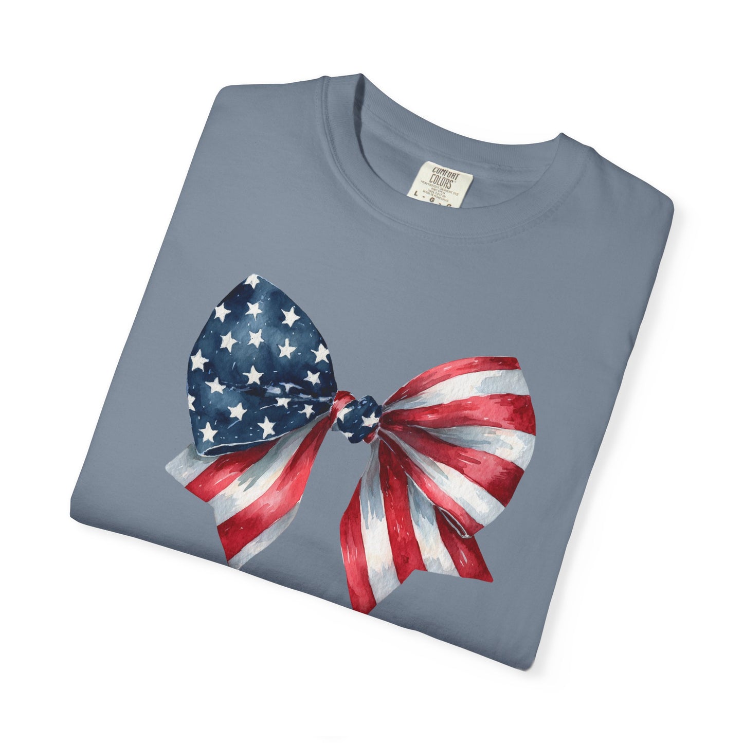 July 4 250th celebration shirt with flag coquette bow for independence day