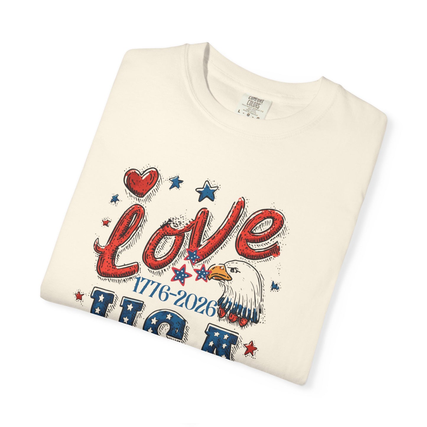 July 4 250th celebration shirt eagle I love USA shirt for independence day.