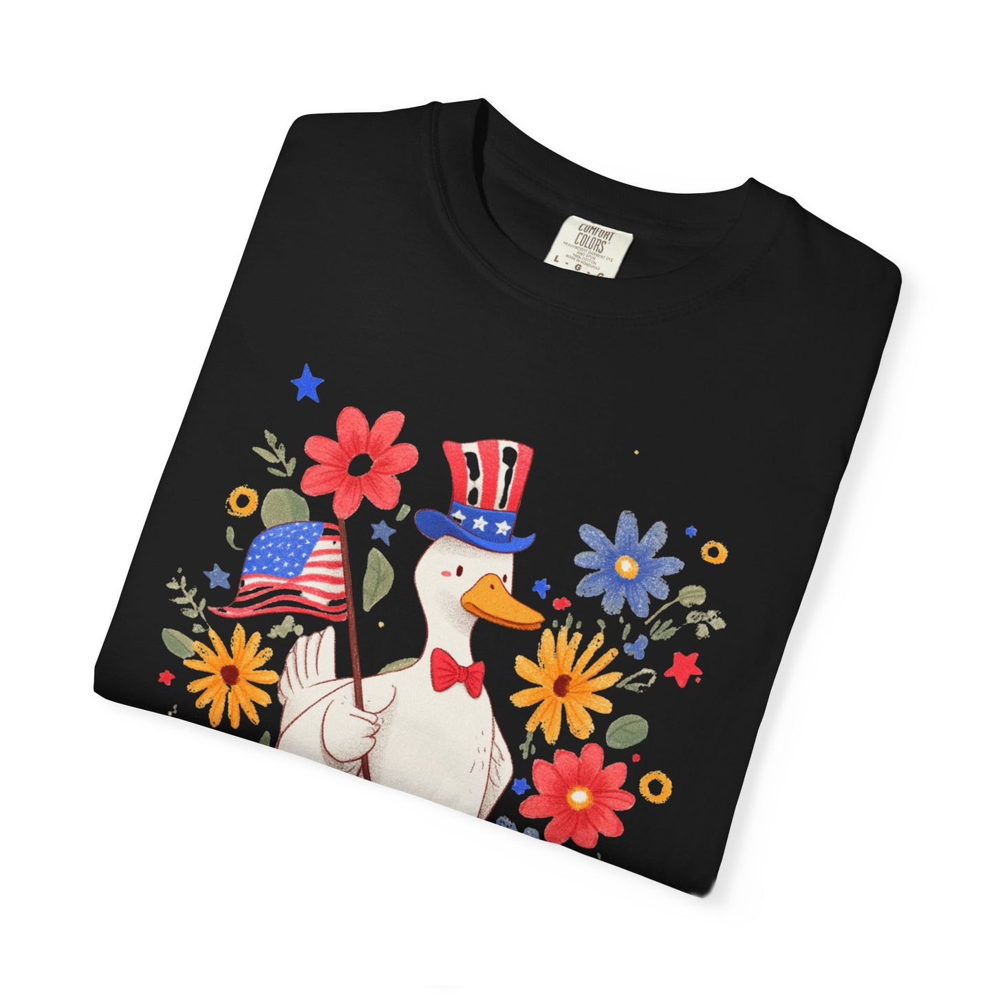 July 4th 250th celebration shirt silly goose shirt with flag for independence day.