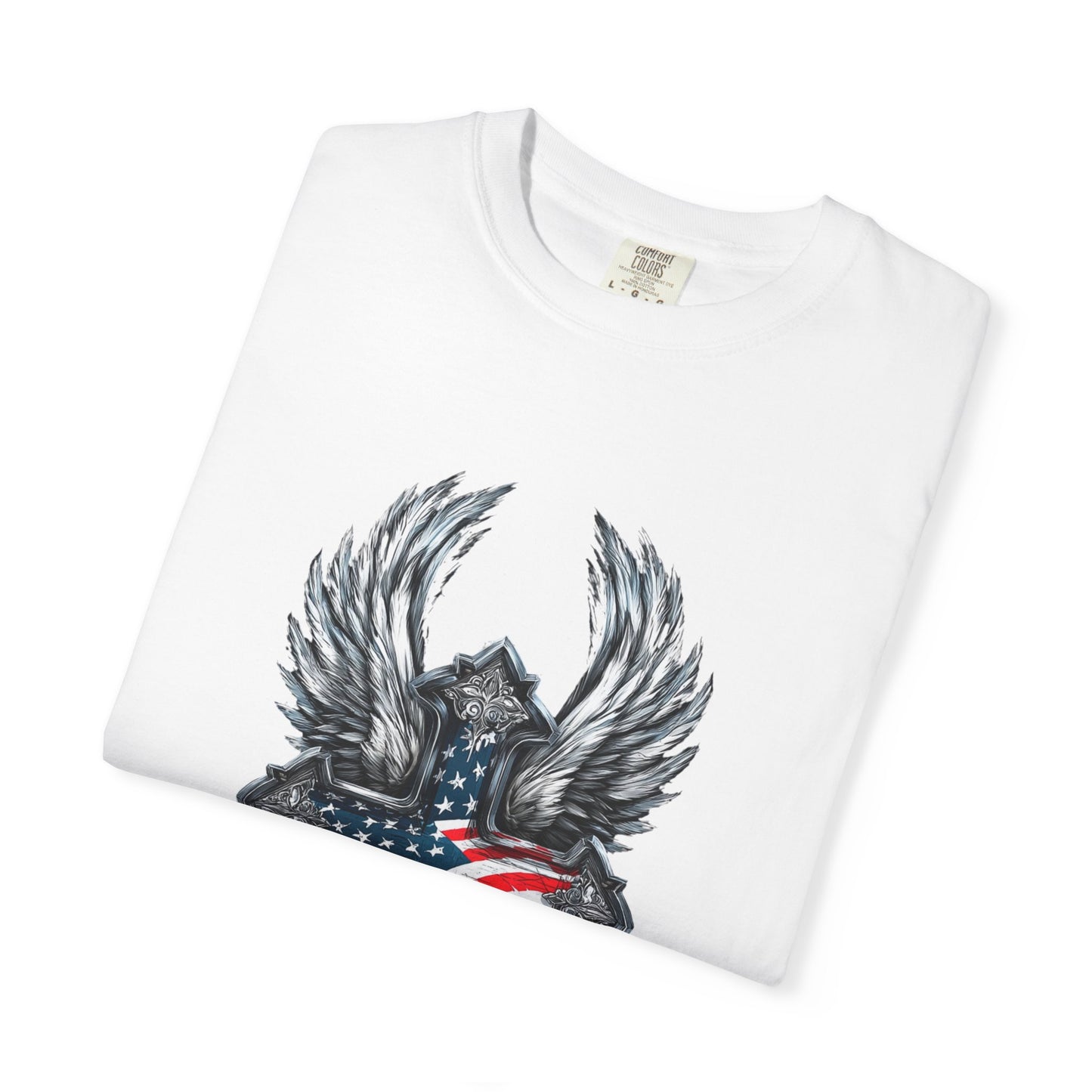 July 4th 250 anniversary christian patriotic july 4th shirt with cross and wings independence day celebration