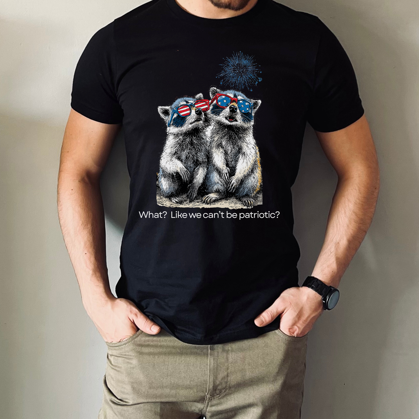 July 4th 250 anniversary raccoon shirt independence day fireworks celebration