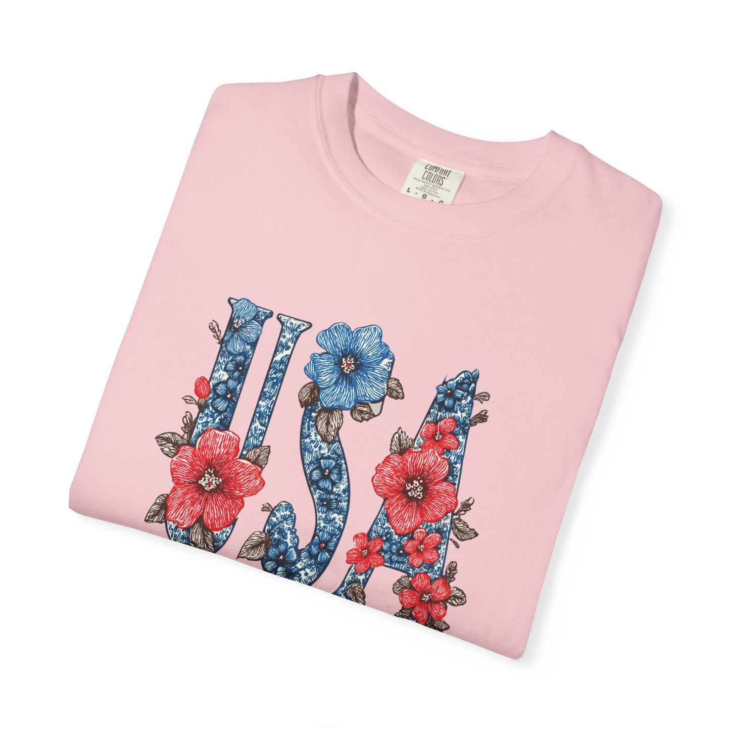 July 4th 250th celebration shirt with flowers for independence day.