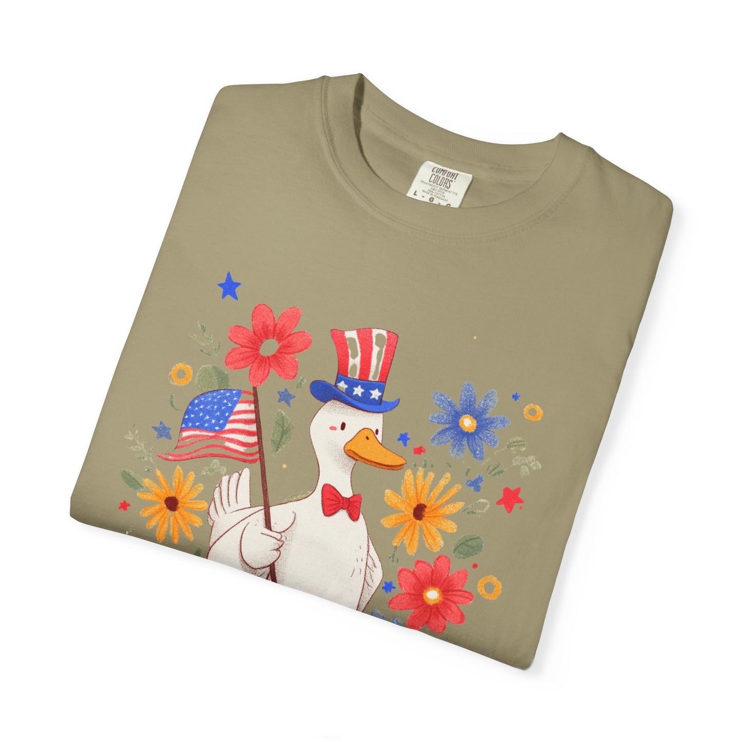 July 4th 250th celebration shirt silly goose shirt with flag for independence day.