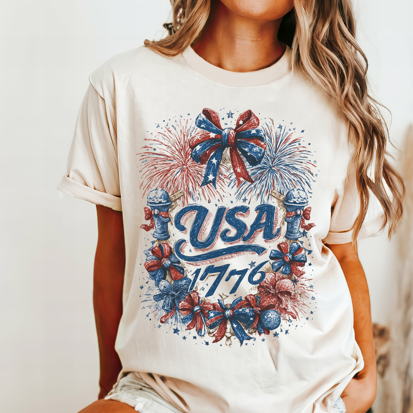 July 4th 250 anniversary shirt fireworks wreath shirt independence day fireworks celebration