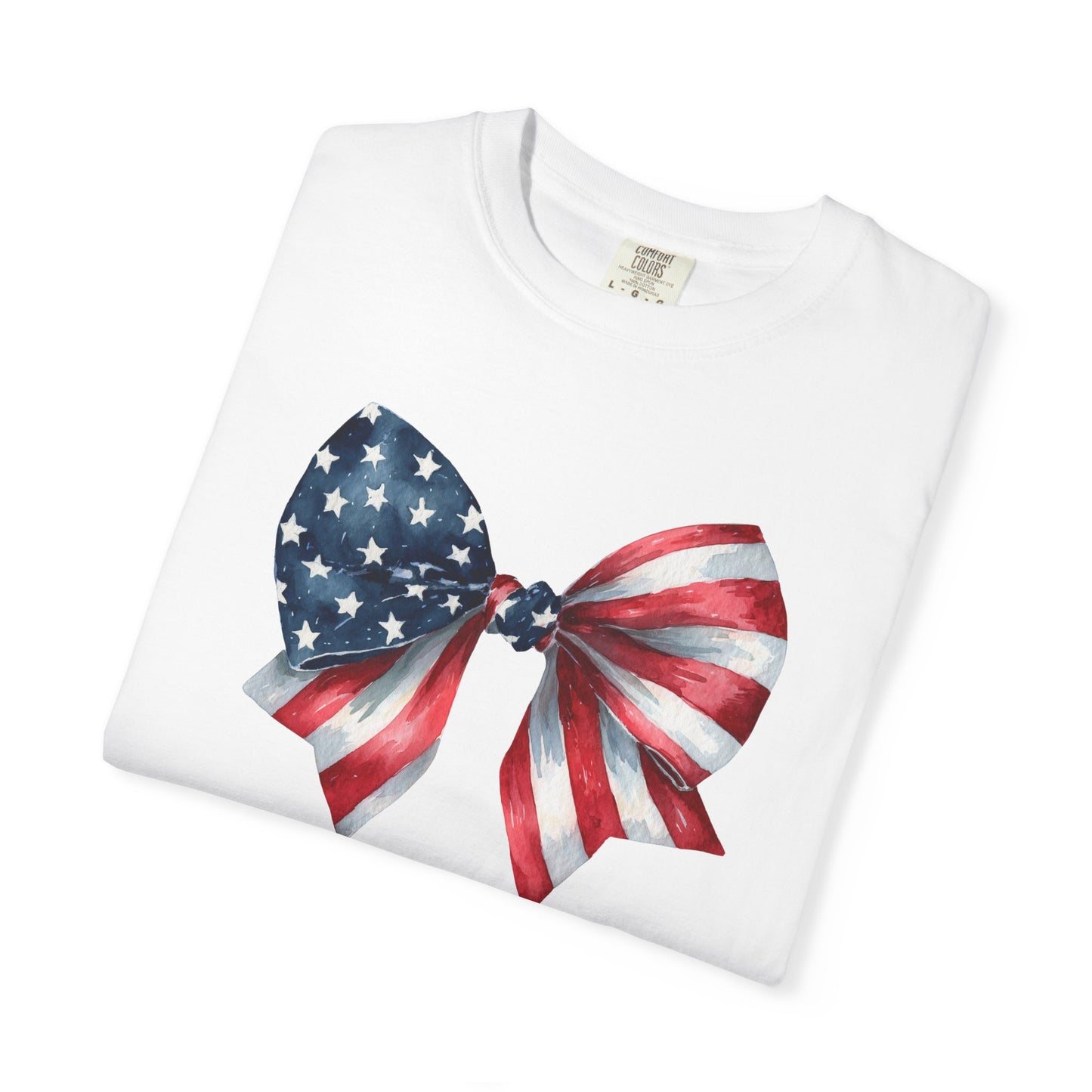 July 4 250th celebration shirt with flag coquette bow for independence day