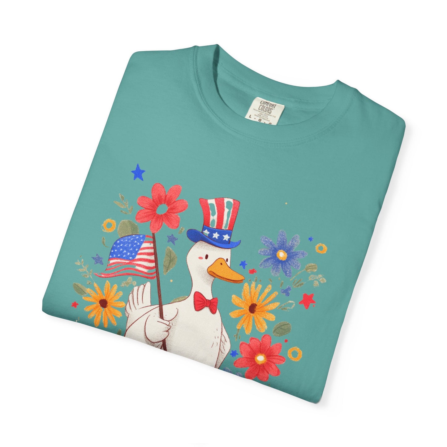 July 4th 250th celebration shirt silly goose shirt with flag for independence day.
