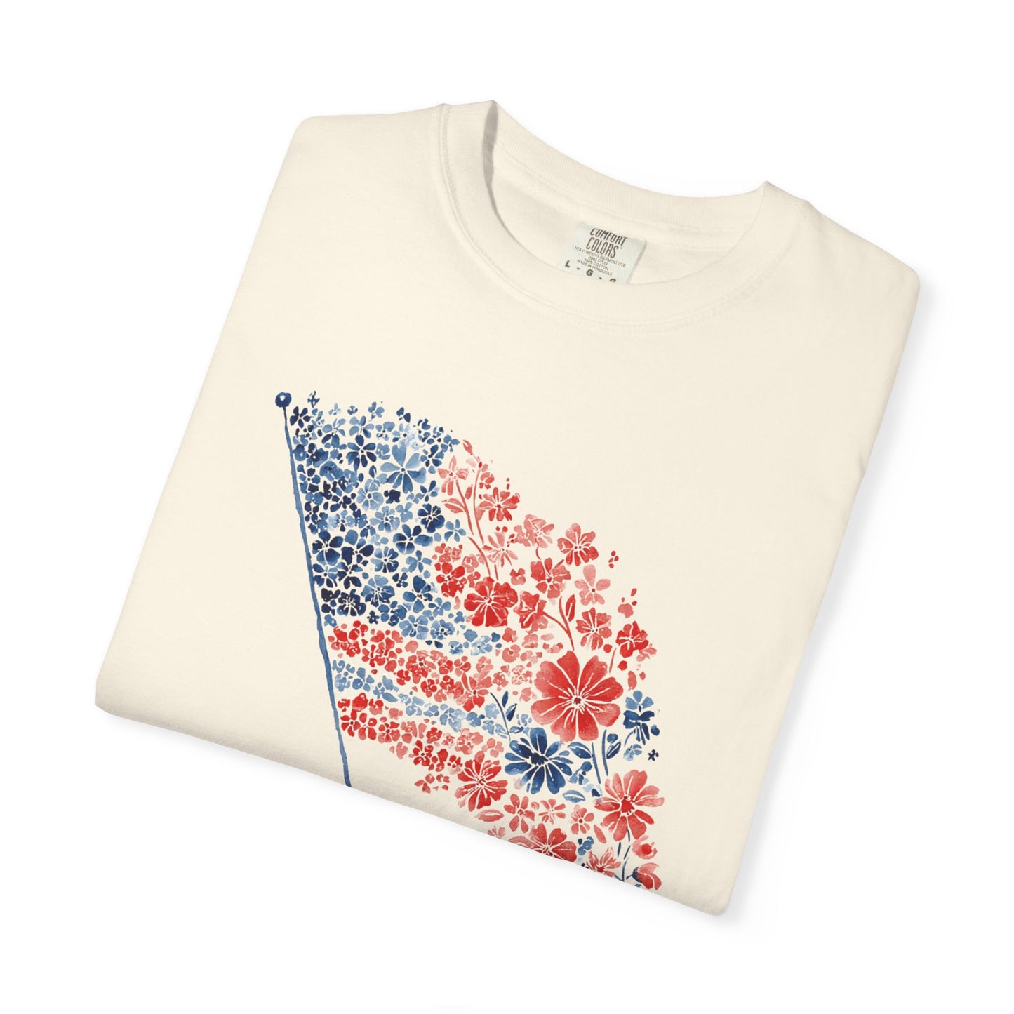 July 4th 250 anniversary floral flag shirt independence day celebration