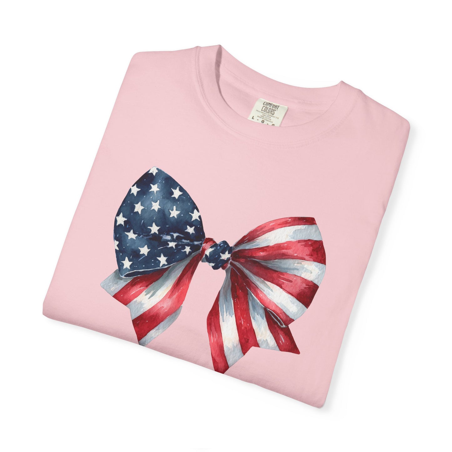 July 4 250th celebration shirt with flag coquette bow for independence day