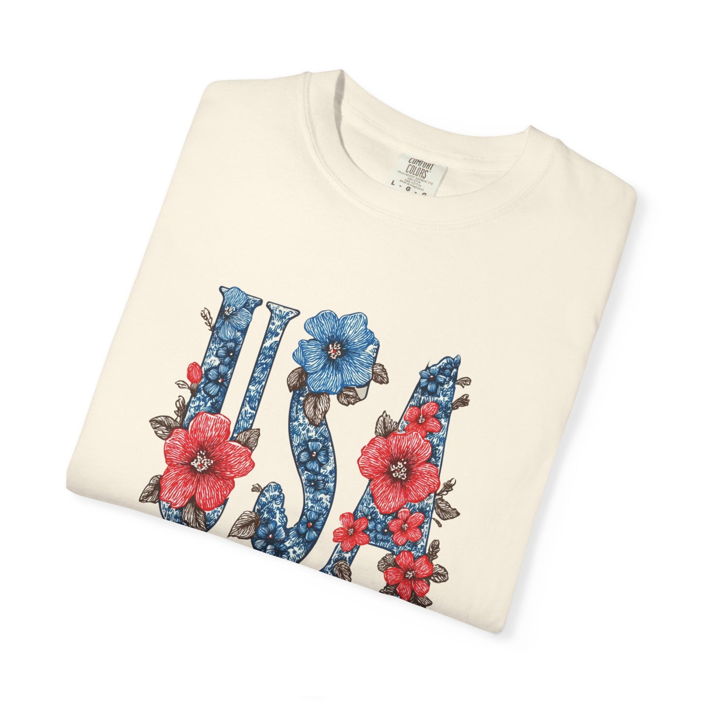 July 4th 250th celebration shirt with flowers for independence day.