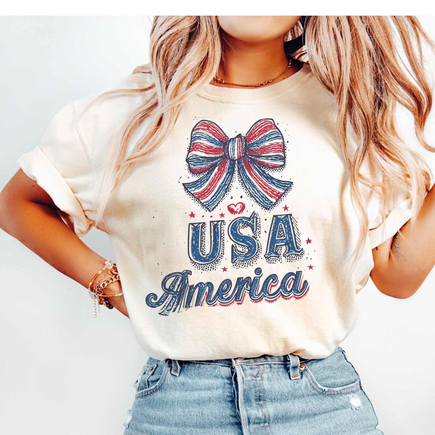 July 4th 250 anniversary coquette bow shirt independence day celebration shirt