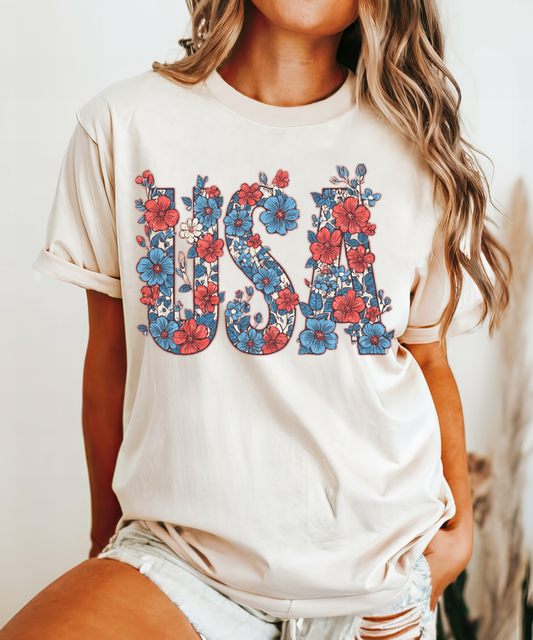 July 4th 250 anniversary USA flower shirt independence day celebration