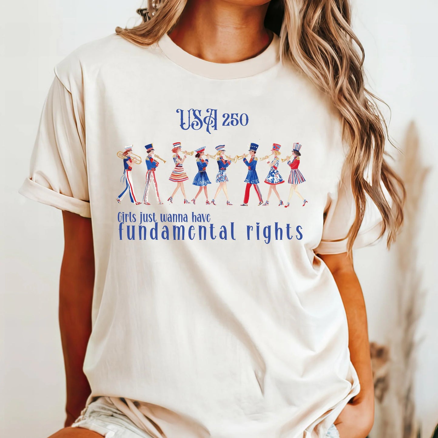 fundamental rights july 5th shirt, america 250 shirt, Girls Just Wanna Have Fundamental Rights Patriotic Tee, July 4th Feminist Graphic